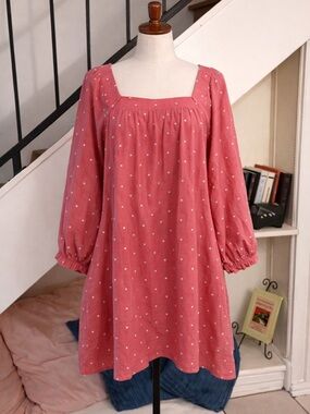 🌸 Old Navy Coral Peasant Dress XXL – Flowy & Lightweight 🌸